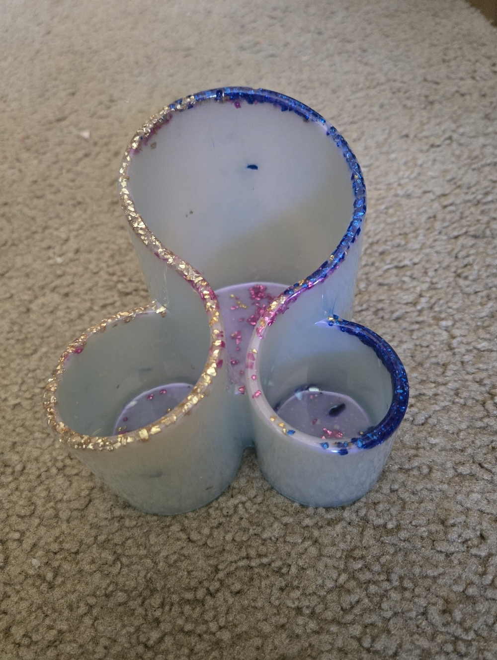 Handmade Resin Trinket Dish • Glitter Pink Gold Organizer • Unique Home Decor